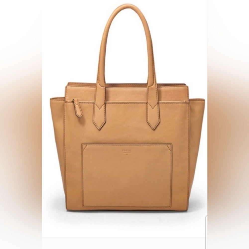 Fossil Knox Tan Leather Tote xl